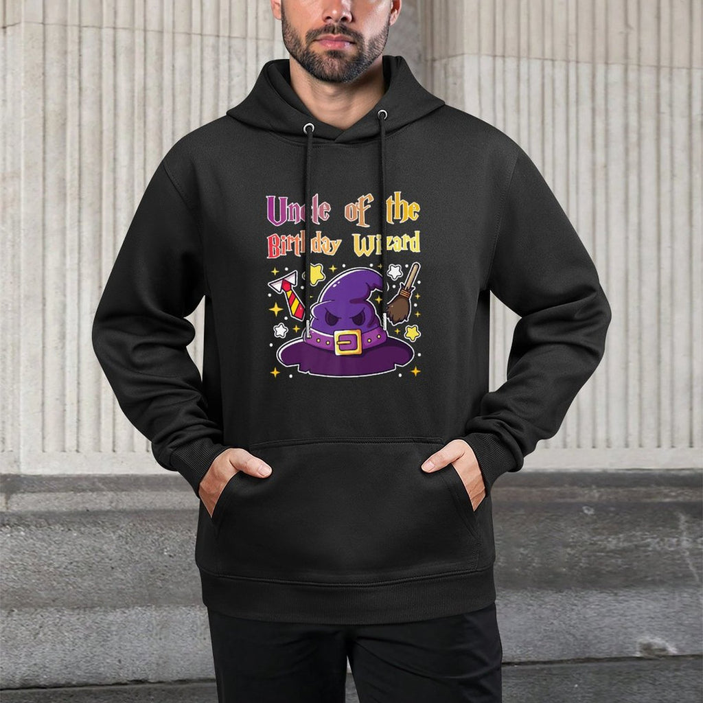 Uncle of The Birthday Wizard 9th Birthday Magic Theme Party Premium All-Day Comfort Hoodie
