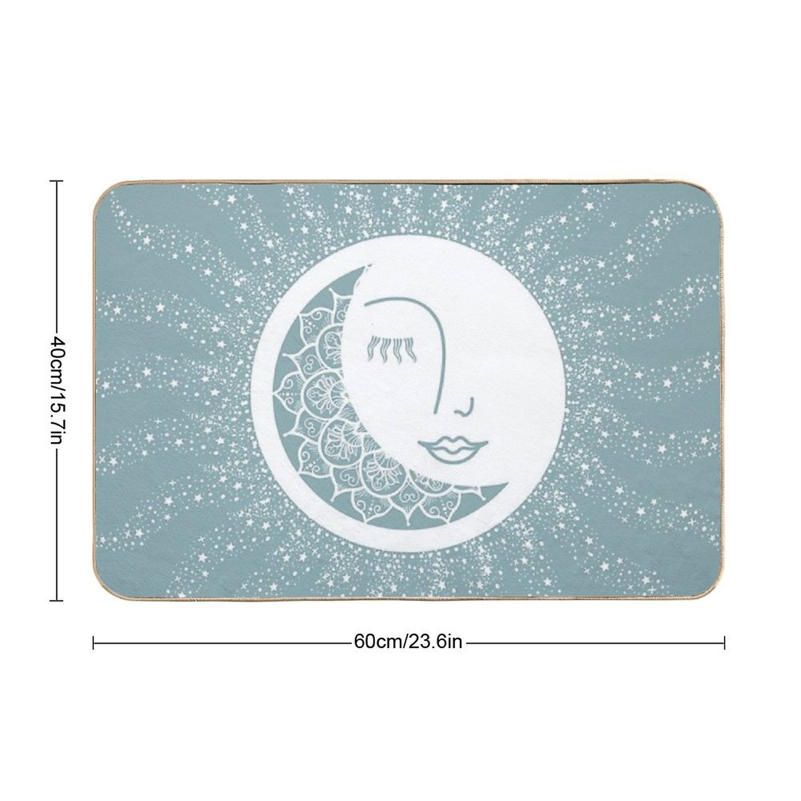 Moon Art, Teal, Mandala, Moon And Stars Art  Versatile Bath Mat