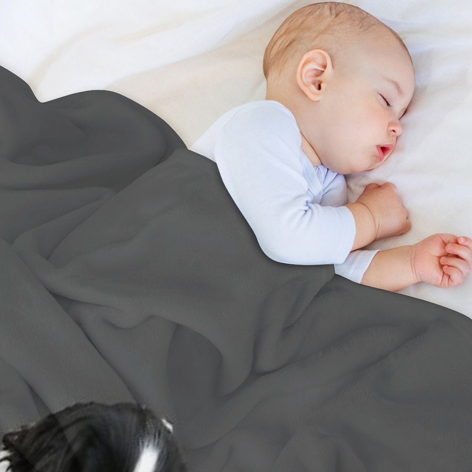 Nope. Not Happening. (Sleepy Cavalier King Charles Spaniel) Eco-conscious Throw Blanket