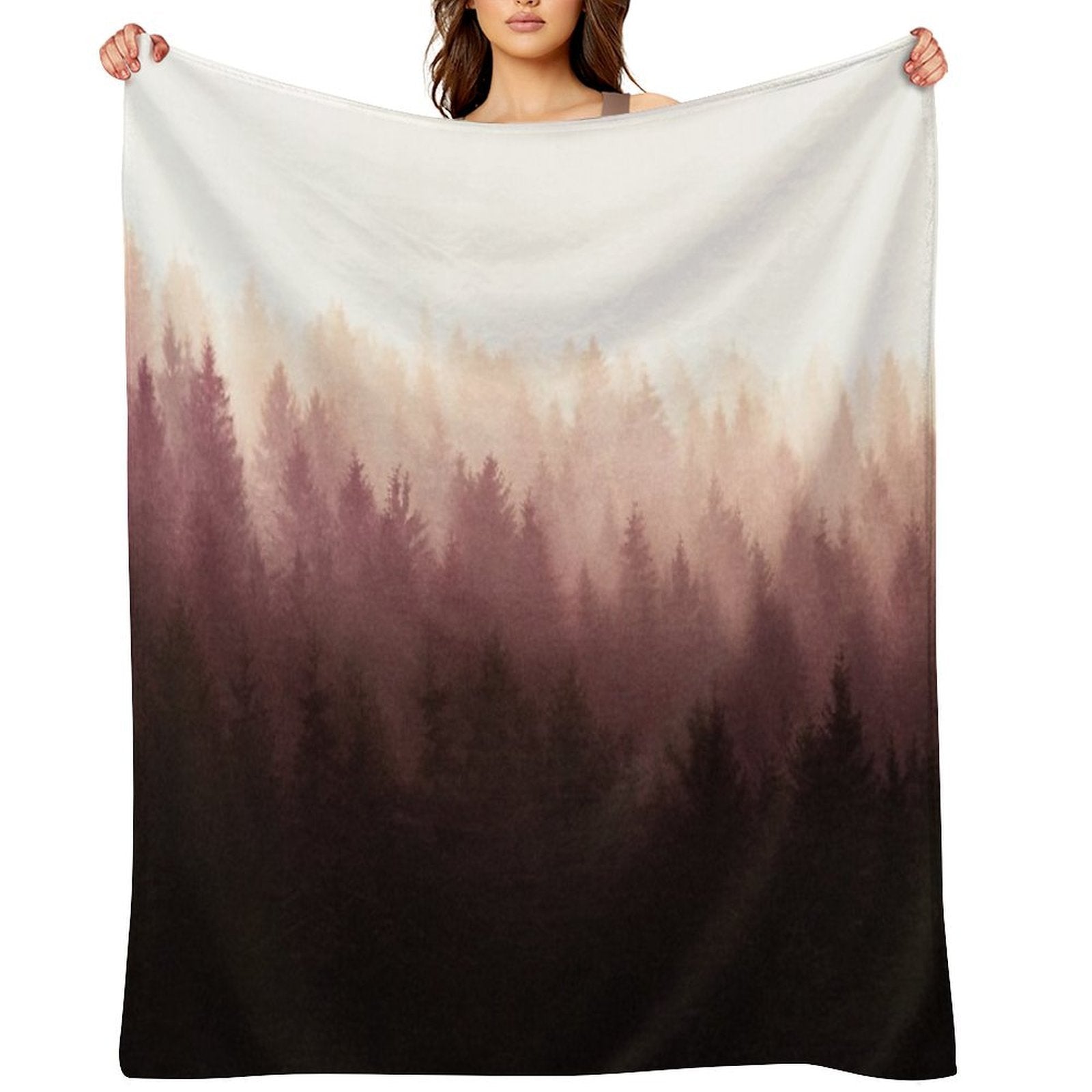 Chasing Light  Exploring A Vintage Mountain Fairytale Wilderness Forest With Cascadia Trees Covered In Magic Fog All-season Throw Blanket