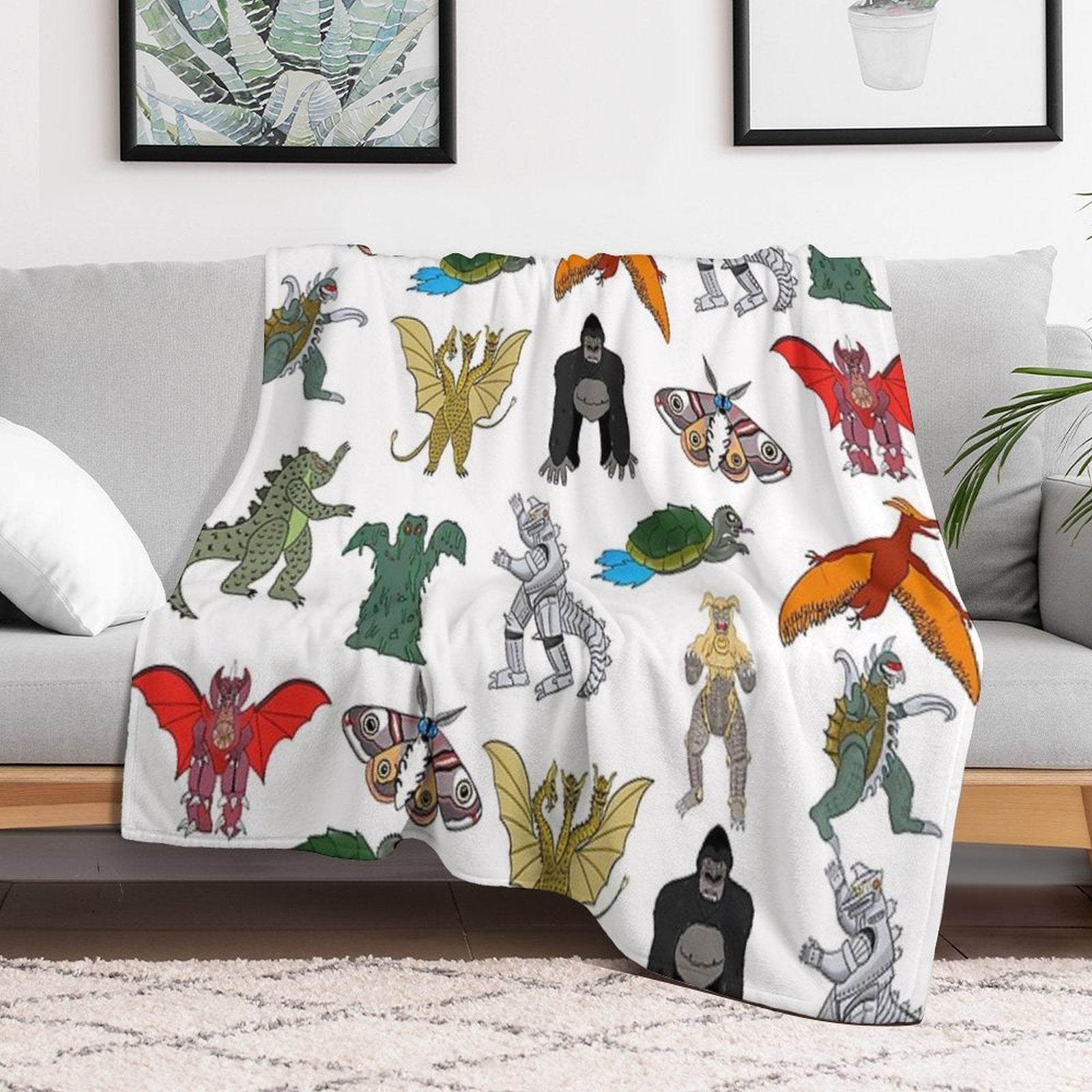 Colorful Kaiju Durable Throw Blanket