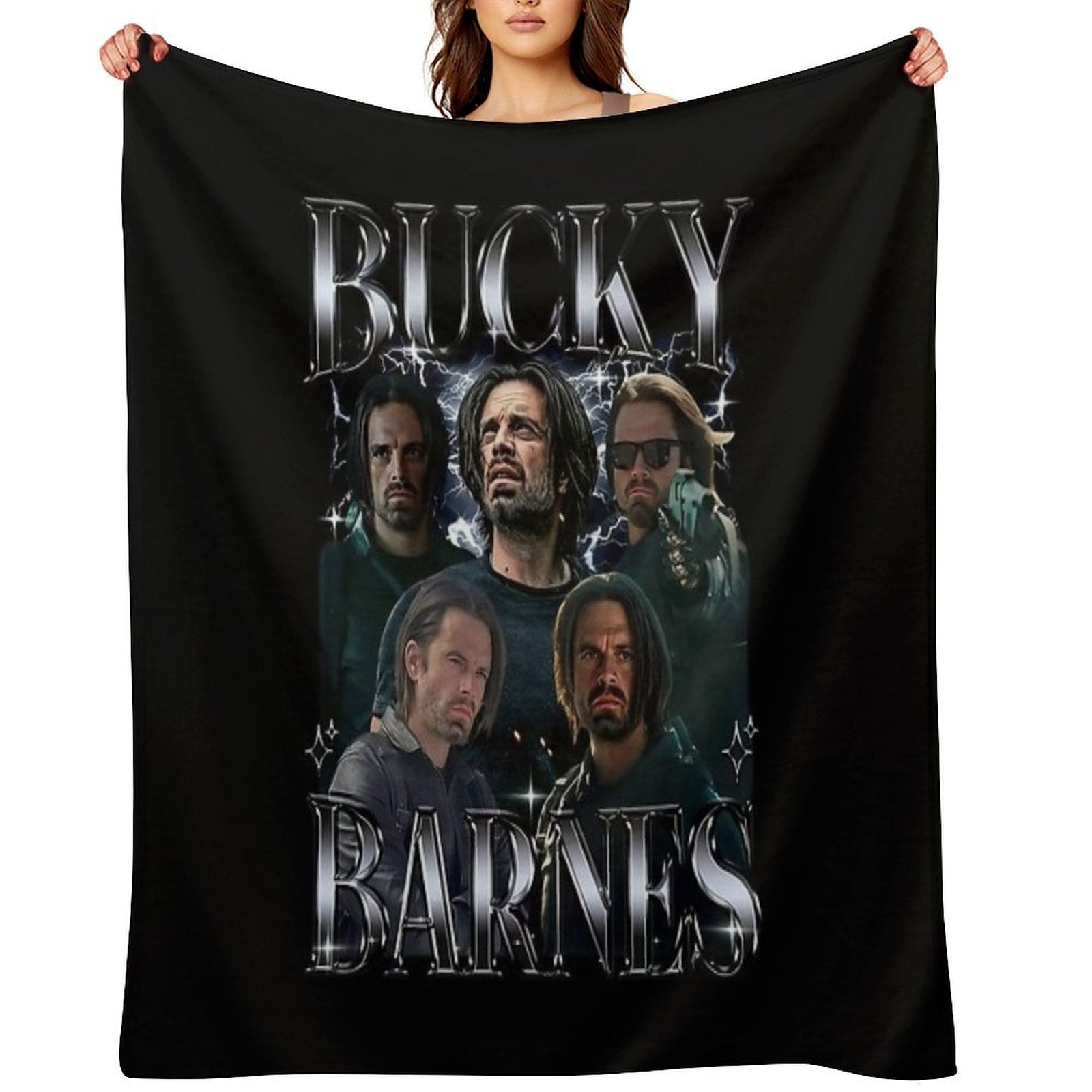 Bucky Barnes Thunderbolts Sebastian Stan Winter Soldier Avengers Superhero Captain America Movies Poster Multi-functional Throw Blanket