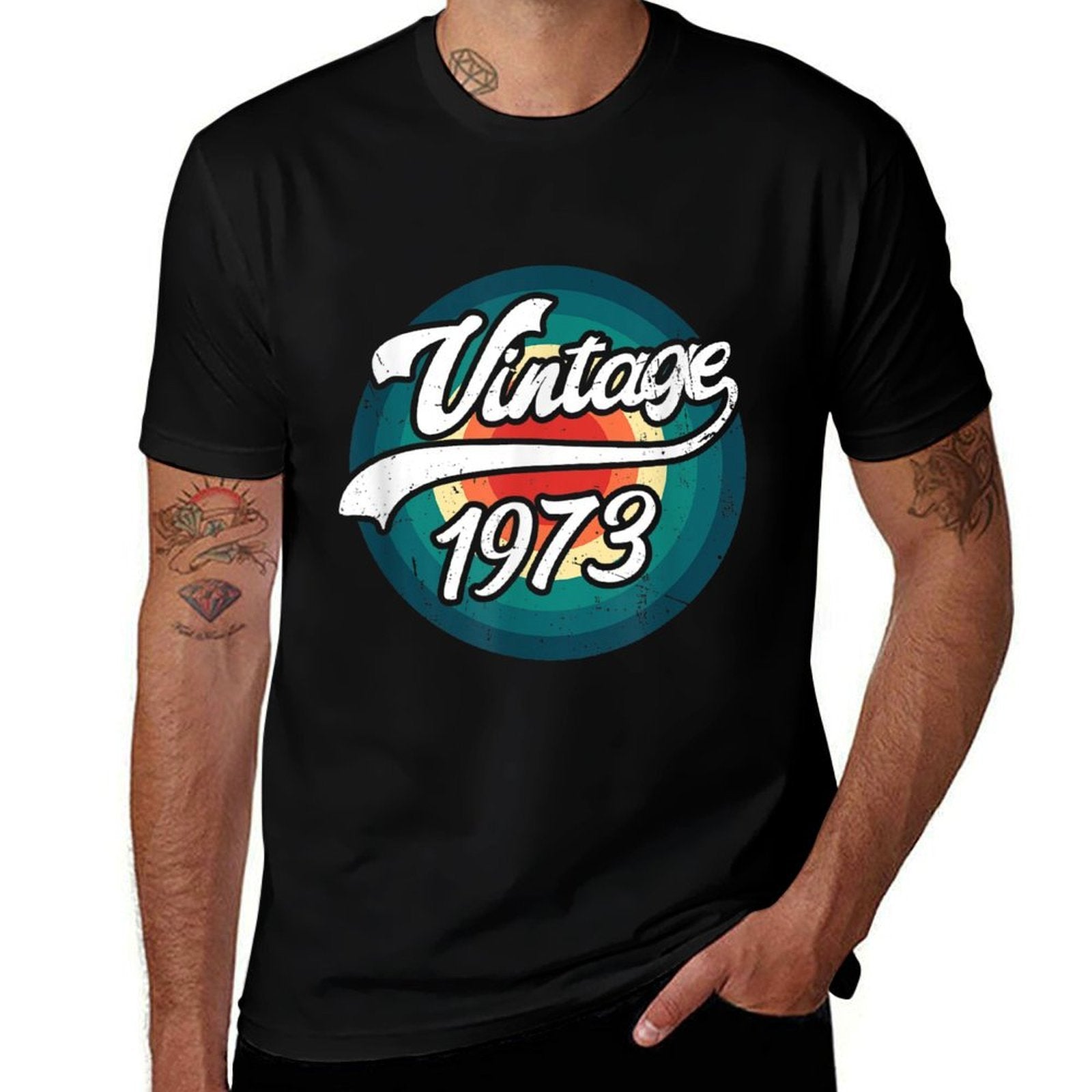 Vintage 1973 Birthday 50 Years Old 50th Birthday Decoration  Trendy Pattern T-Shirt