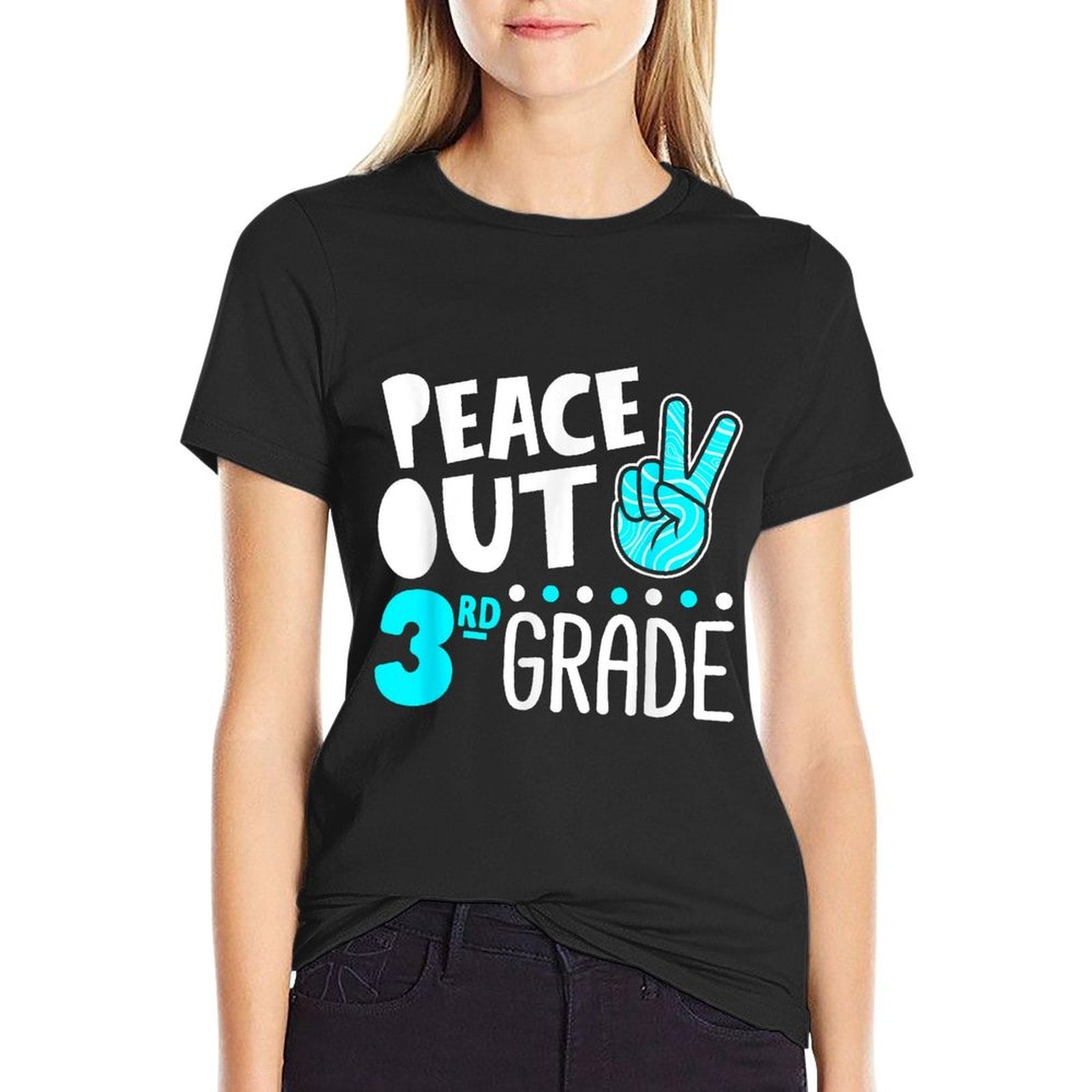 Peace Out 3rd Grade Graduation Last Day School 2025 Funny  Versatile T-Shirt