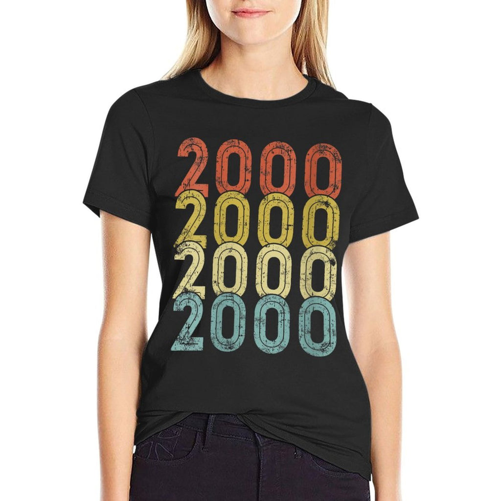 Womens 25 Year Old Birthday Vintage 2000 25th Birthday  Wrinkle-resistant T-Shirt