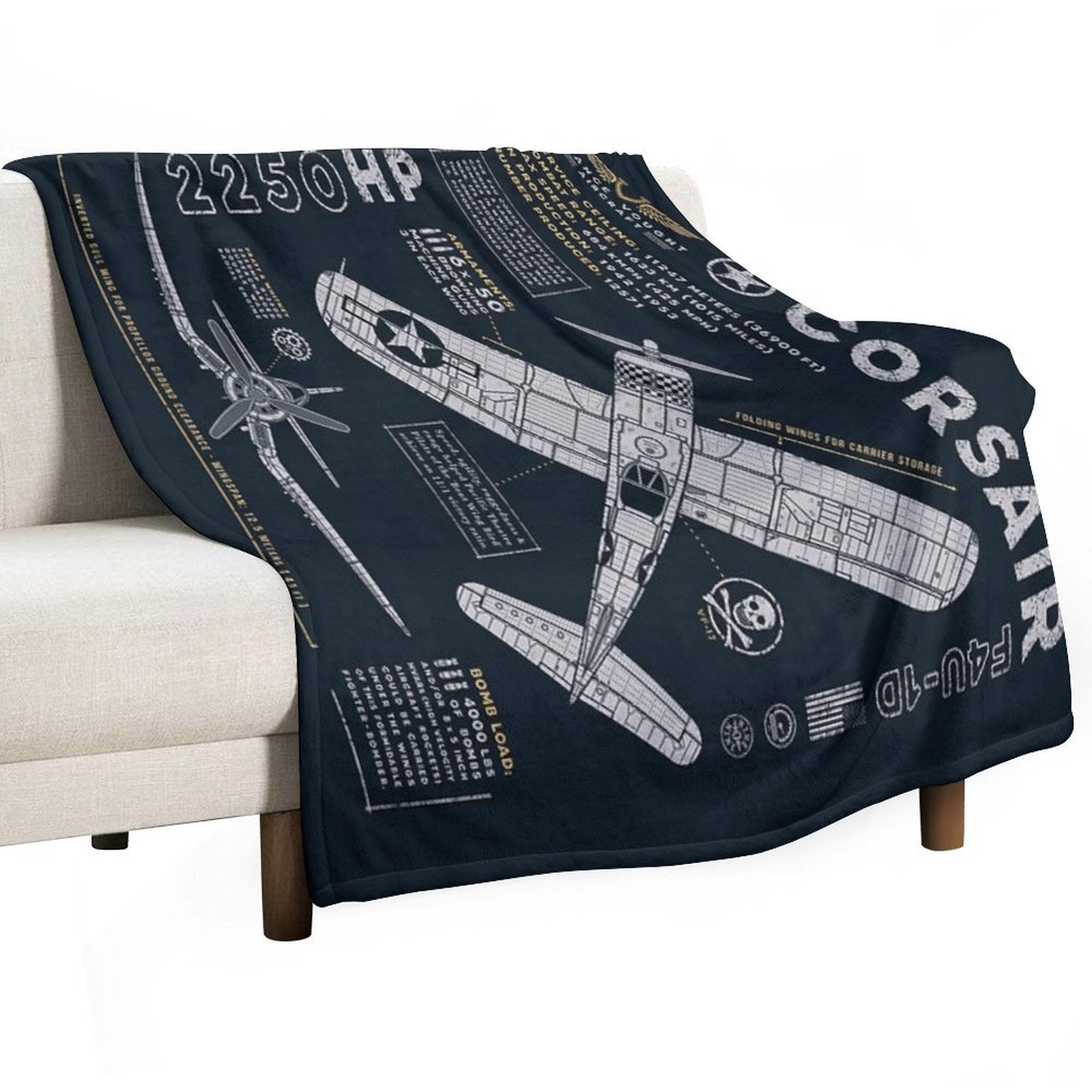 F4U Corsair Easy Care Throw Blanket