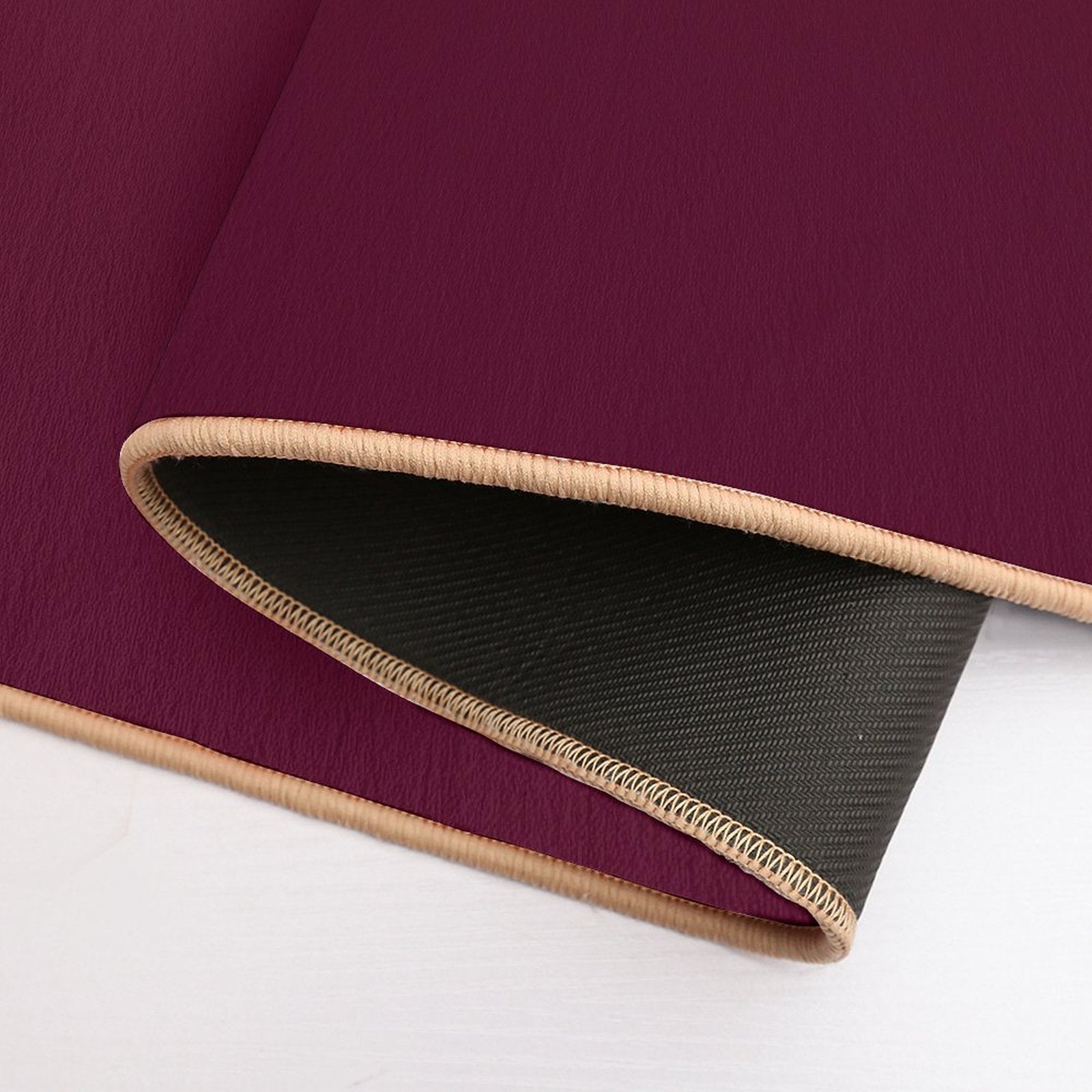 Burgundy Solid.  Dirt-Trapping Bath Mat