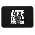 LIVE LONG AND PROSPER Star Trek ™ Quote Meme Slogan with Silhouette of The Vulkan Gruss  Long-Lasting Bath Mat
