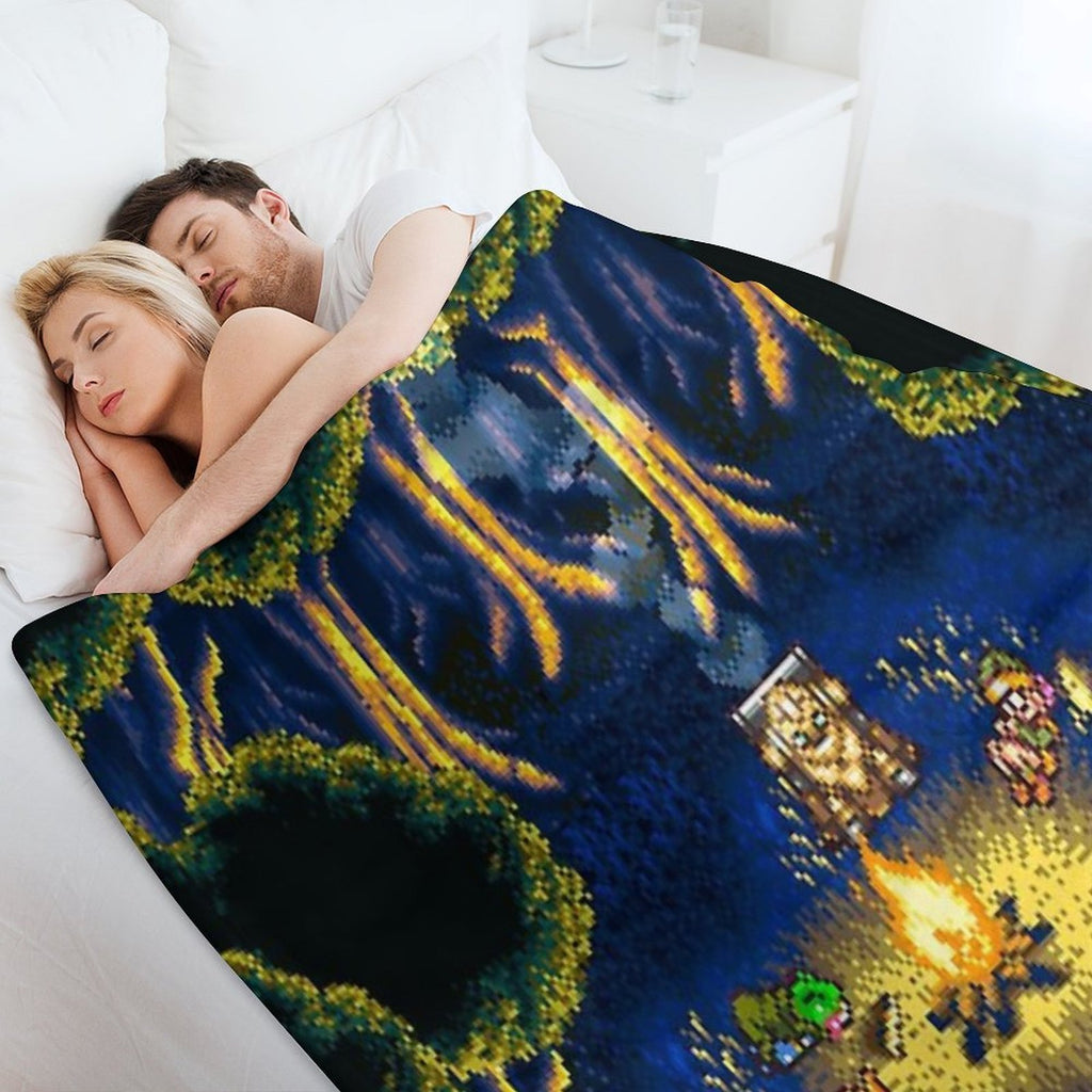 Chrono Trigger Campfire Sustainable Throw Blanket
