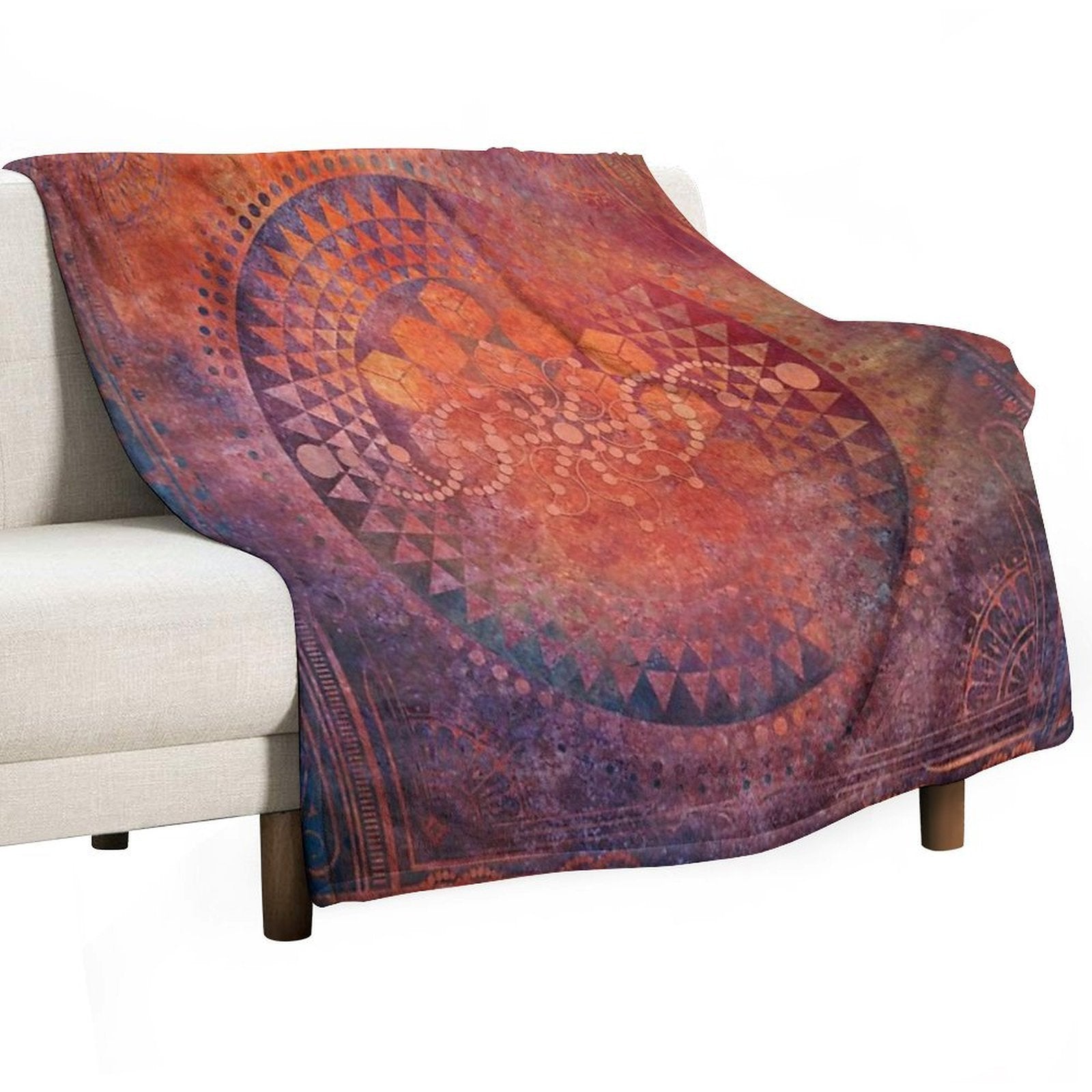 Desert Crop Circle Sustainable Throw Blanket