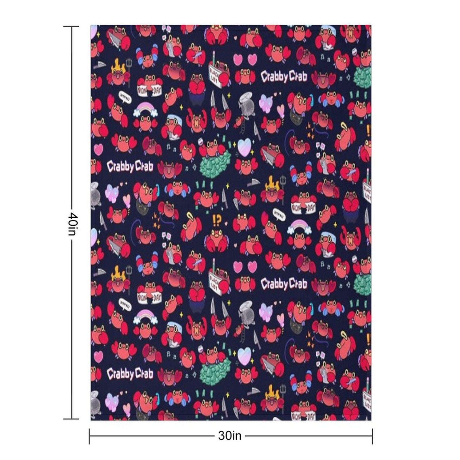 Crabby Crab - Pattern Eco-conscious Throw Blanket