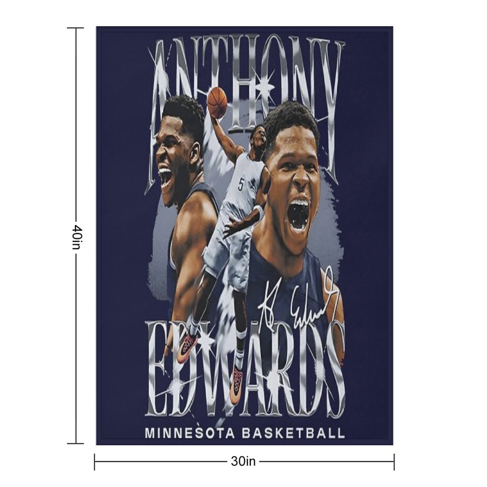 Anthony Edwards Travel-friendly Throw Blanket