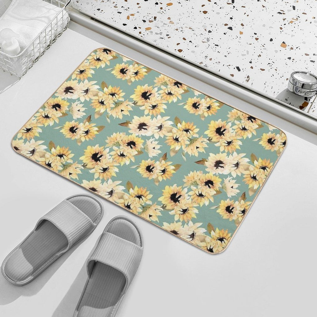 Blossom Sunflowers  Absorbent Bath Mat