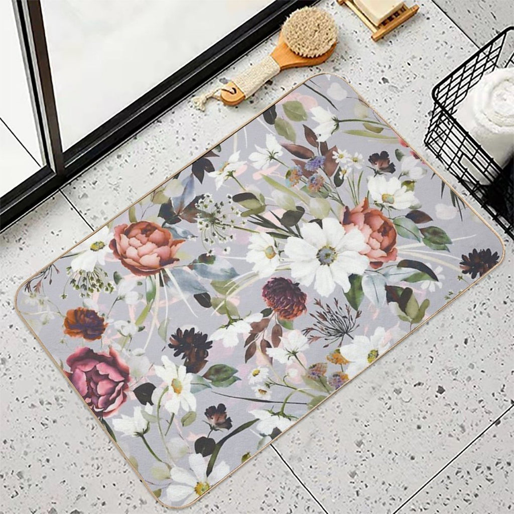 Wild Colorful Garden Bloom  Anti-Trip Bath Mat