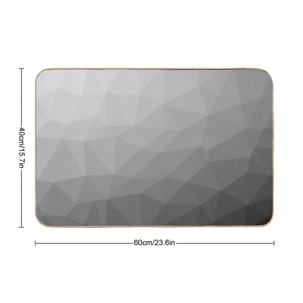 Gray Gradient Geometric Mesh Pattern Grey Elegant Design  Stain-Proof Bath Mat