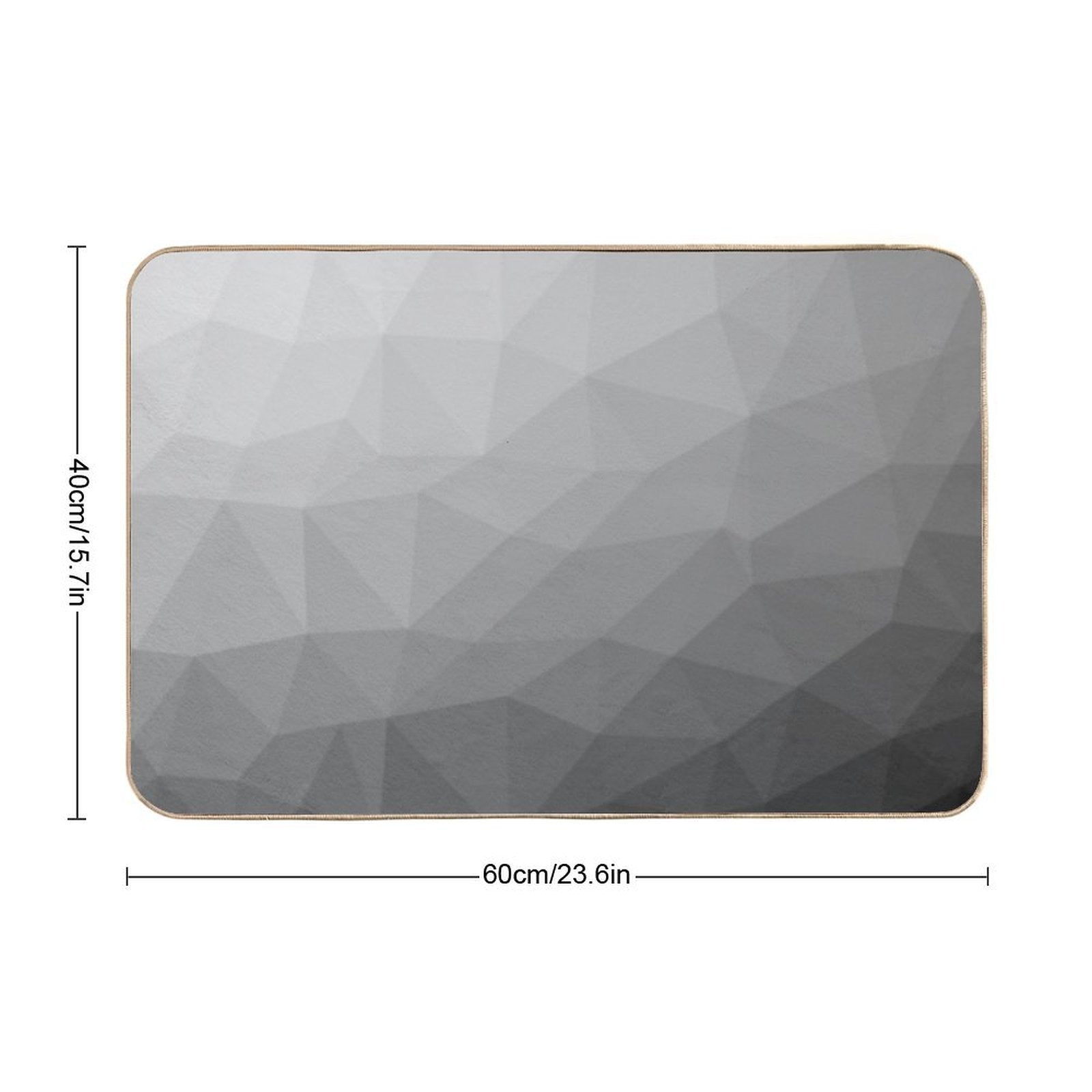Gray Gradient Geometric Mesh Pattern Grey Elegant Design  Stain-Proof Bath Mat