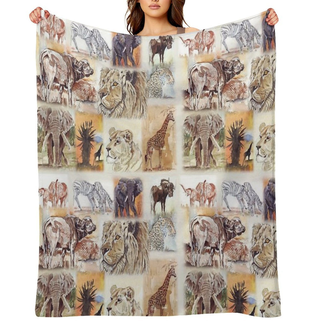 Lodge Décor - South Africa's Wildlife Wonders Versatility Throw Blanket
