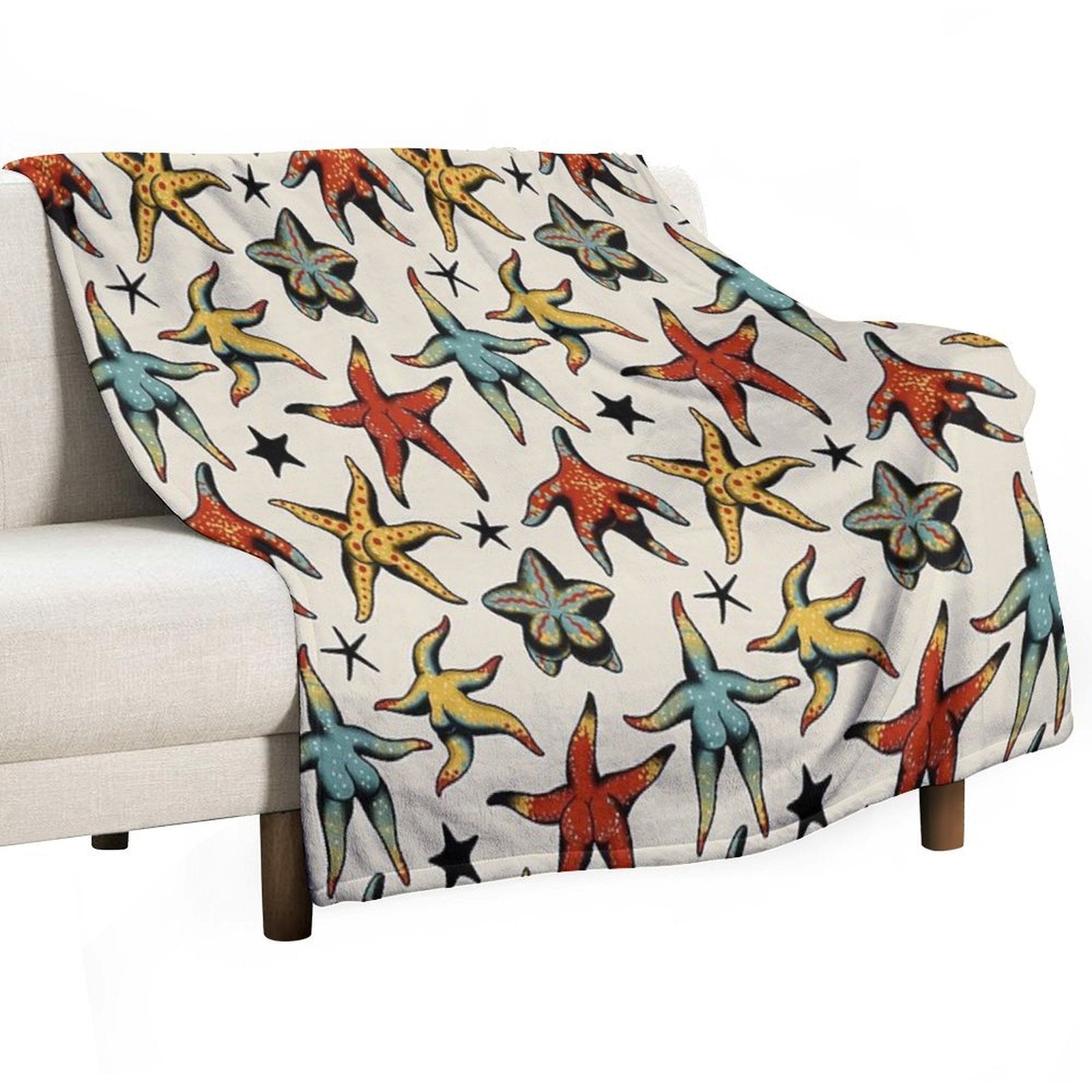 Starfish Booty Tattoo Flash Wrinkle-free Throw Blanket