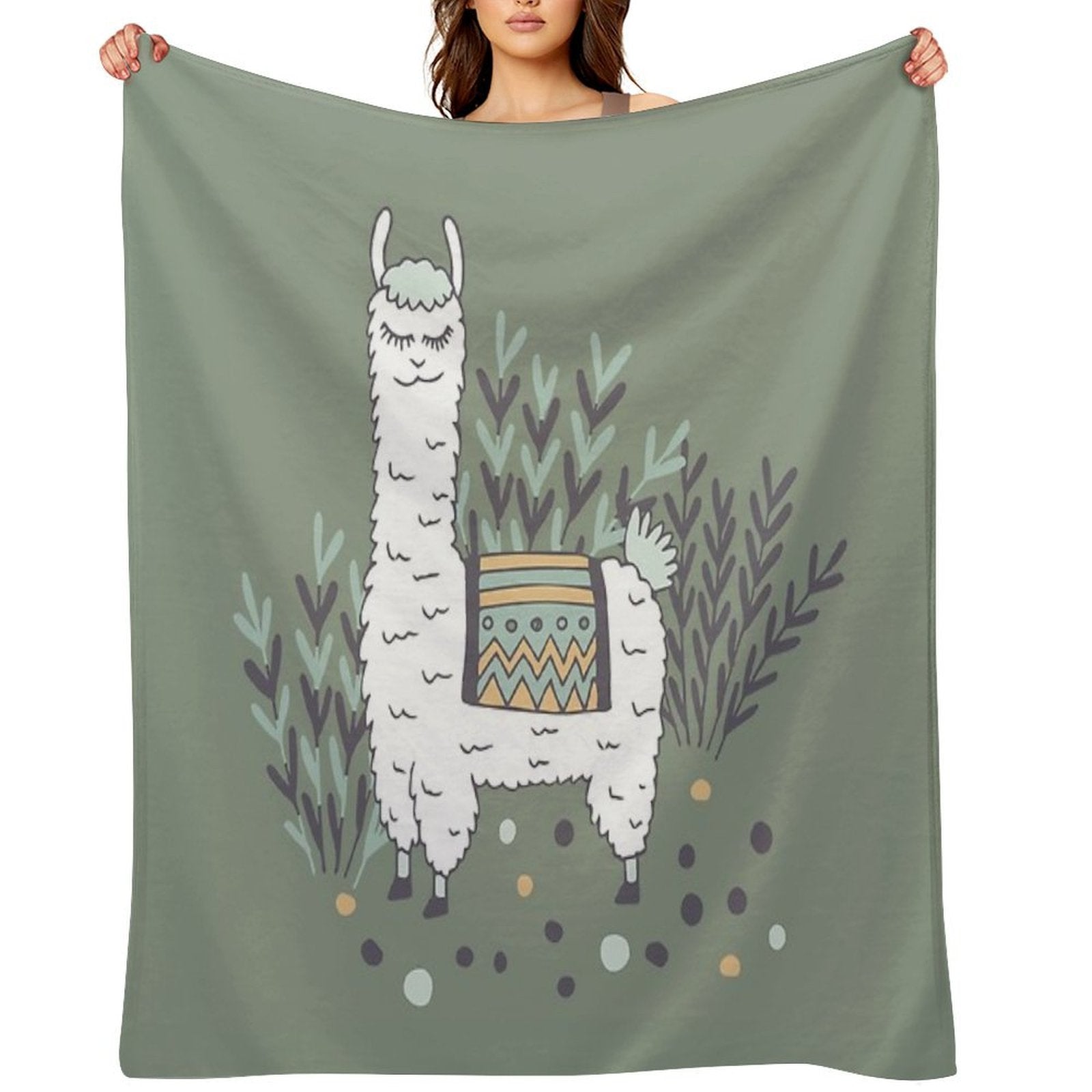 Smug Llama Machine-washable Throw Blanket