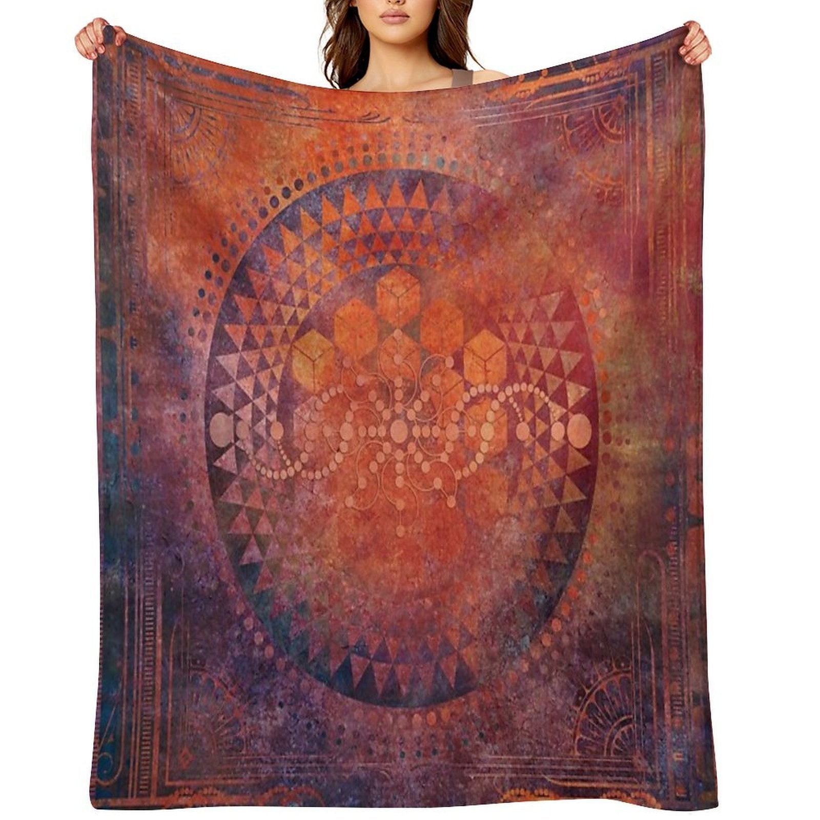 Desert Crop Circle Sustainable Throw Blanket