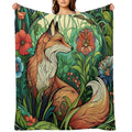 Art Nouveau Fox Compact Throw Blanket