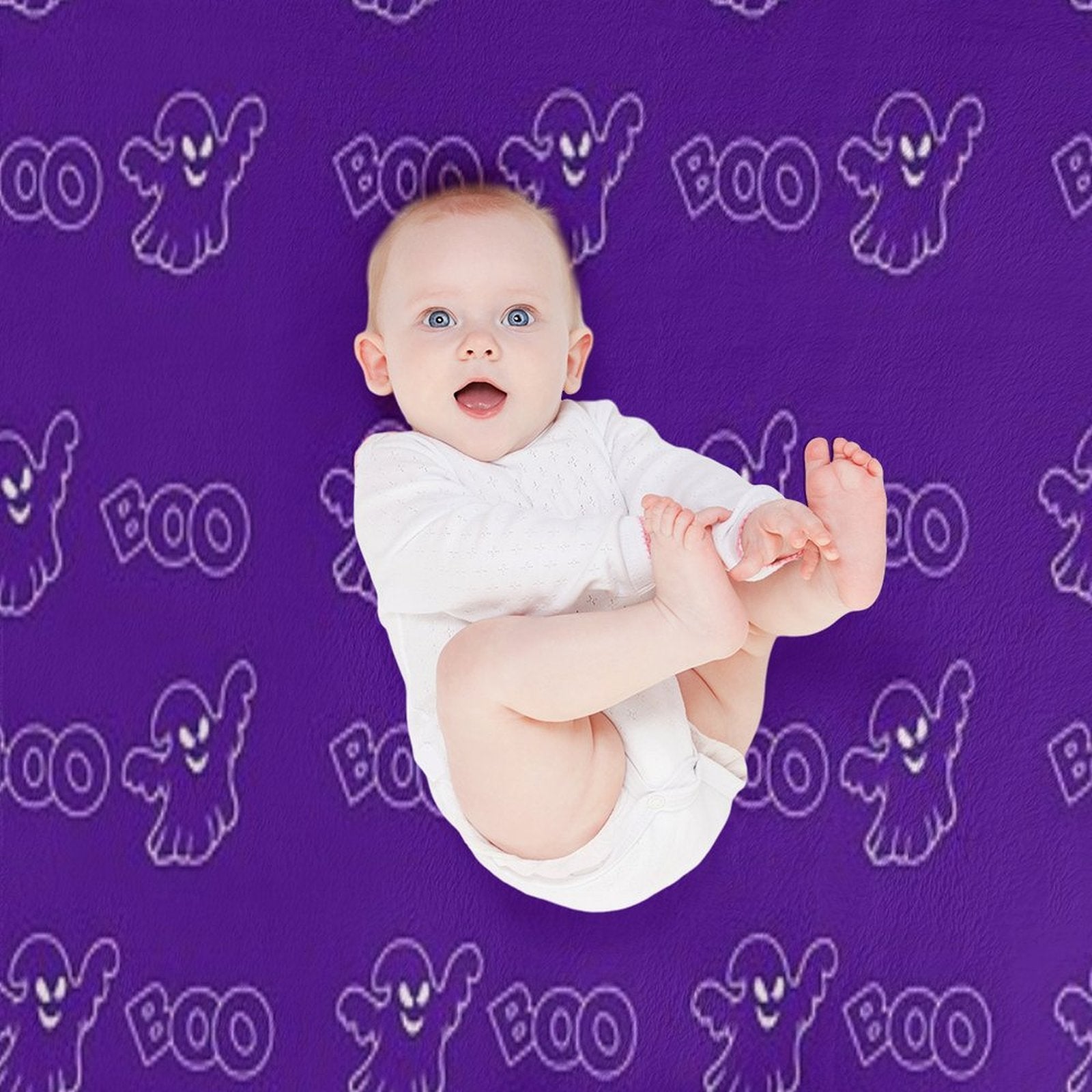 Boo Pattern Machine-washable Throw Blanket