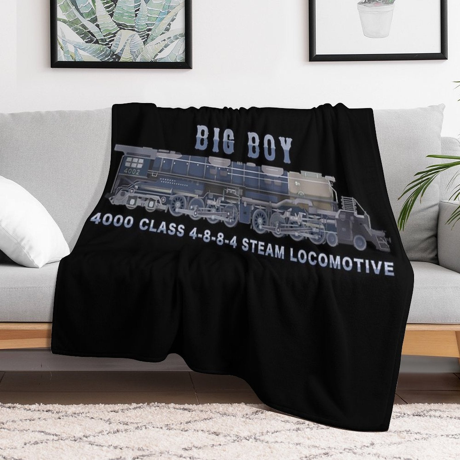 Big Boy 4000 Class Steam Train Locomotive Color Diagram Gift Multi-functional Throw Blanket