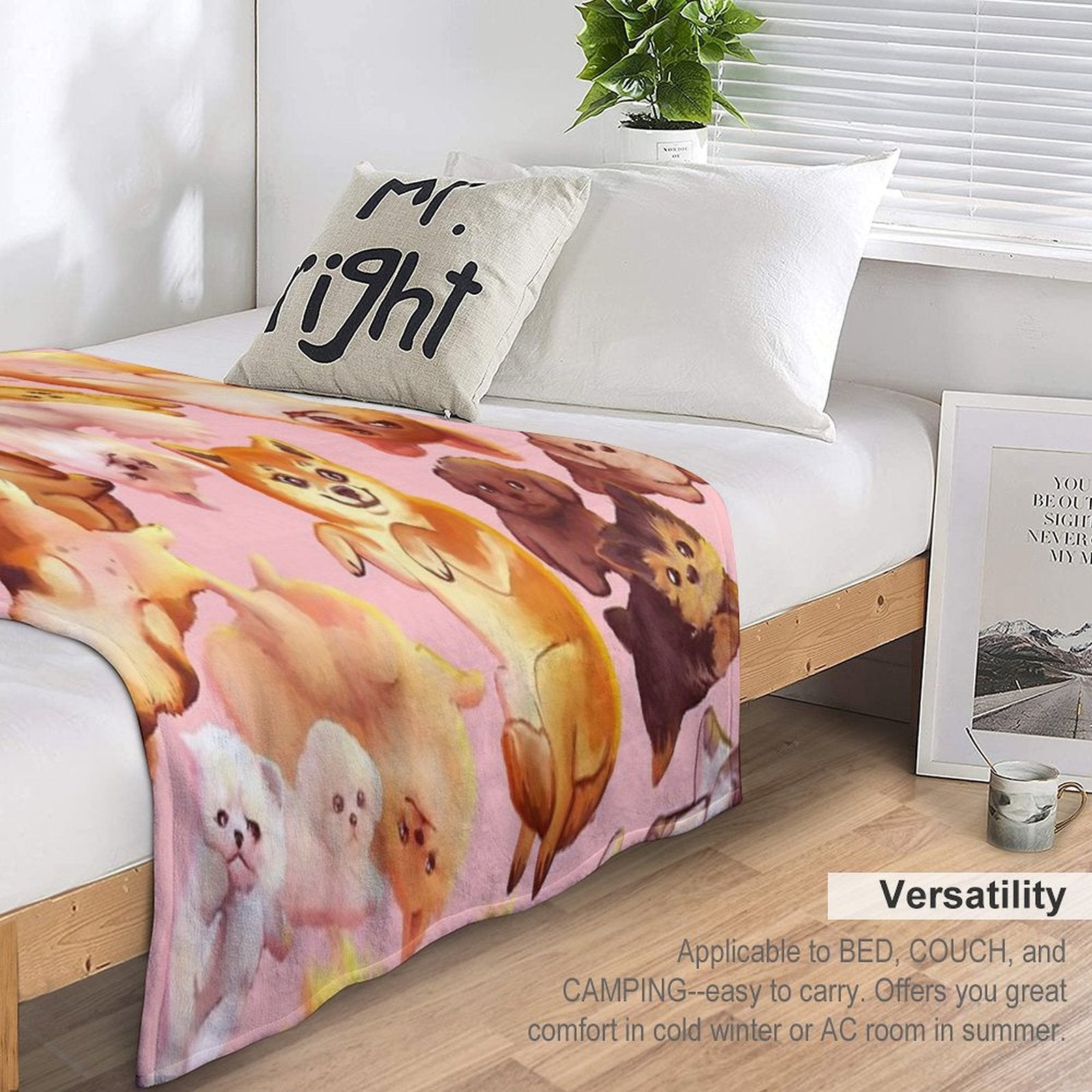 Dogs All over Different Background Every Product Versatility Throw Blanket