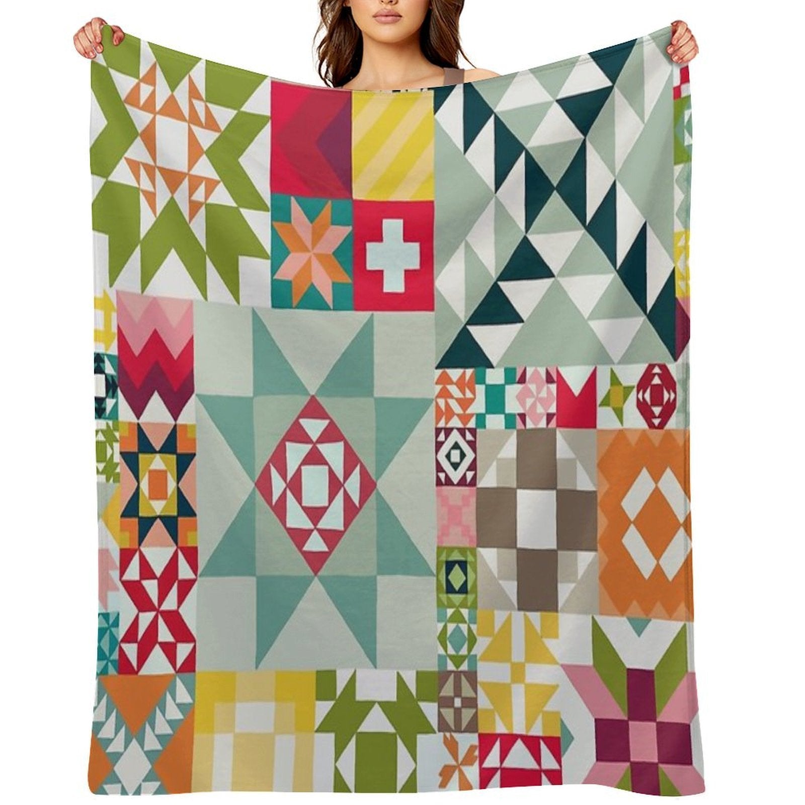 All Over Quilt Print Gift-ready Throw Blanket