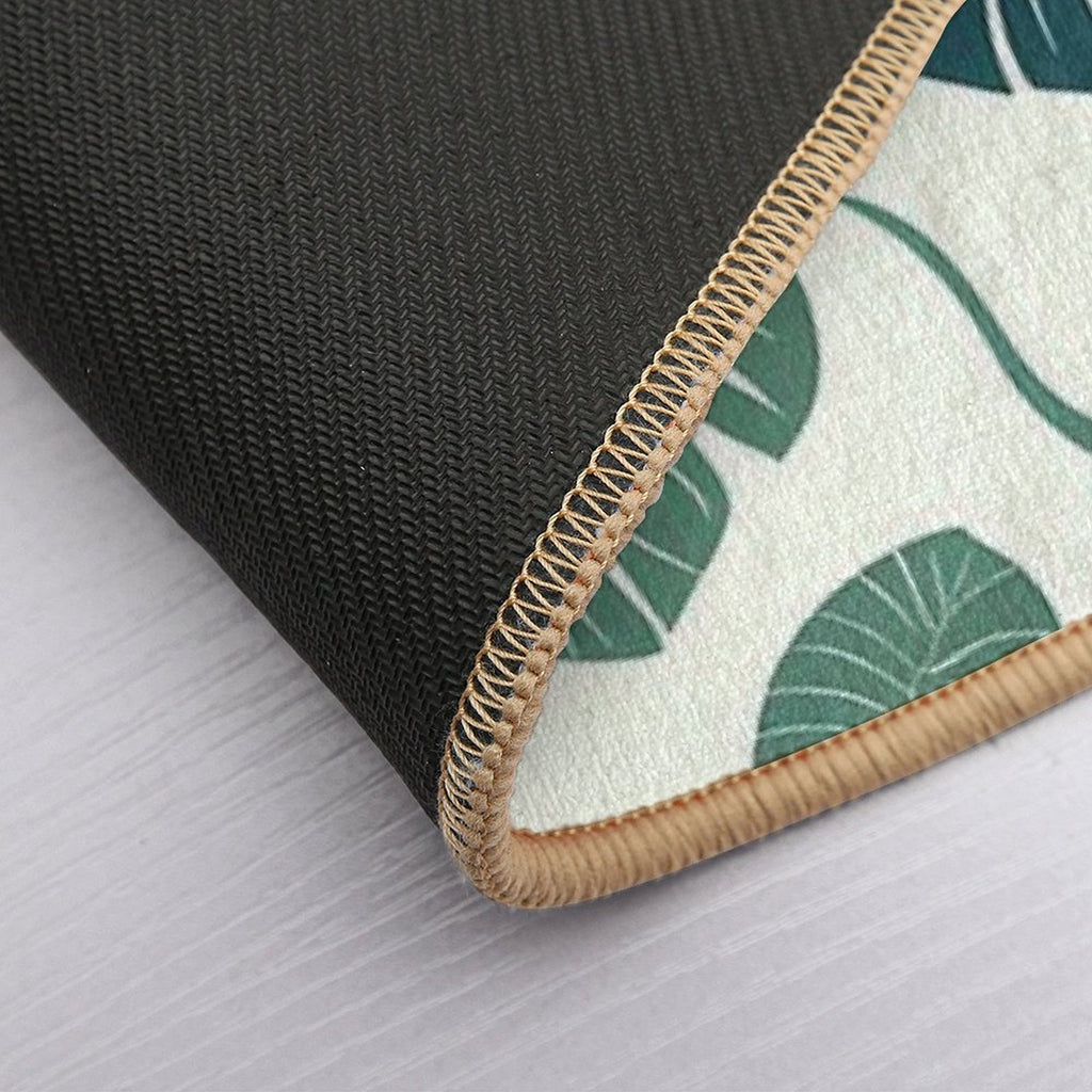 Abstract Monstera Leaf Pattern  Eco-Friendly Bath Mat