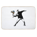Banksy Rage Flower Thrower  Stain-Proof Bath Mat