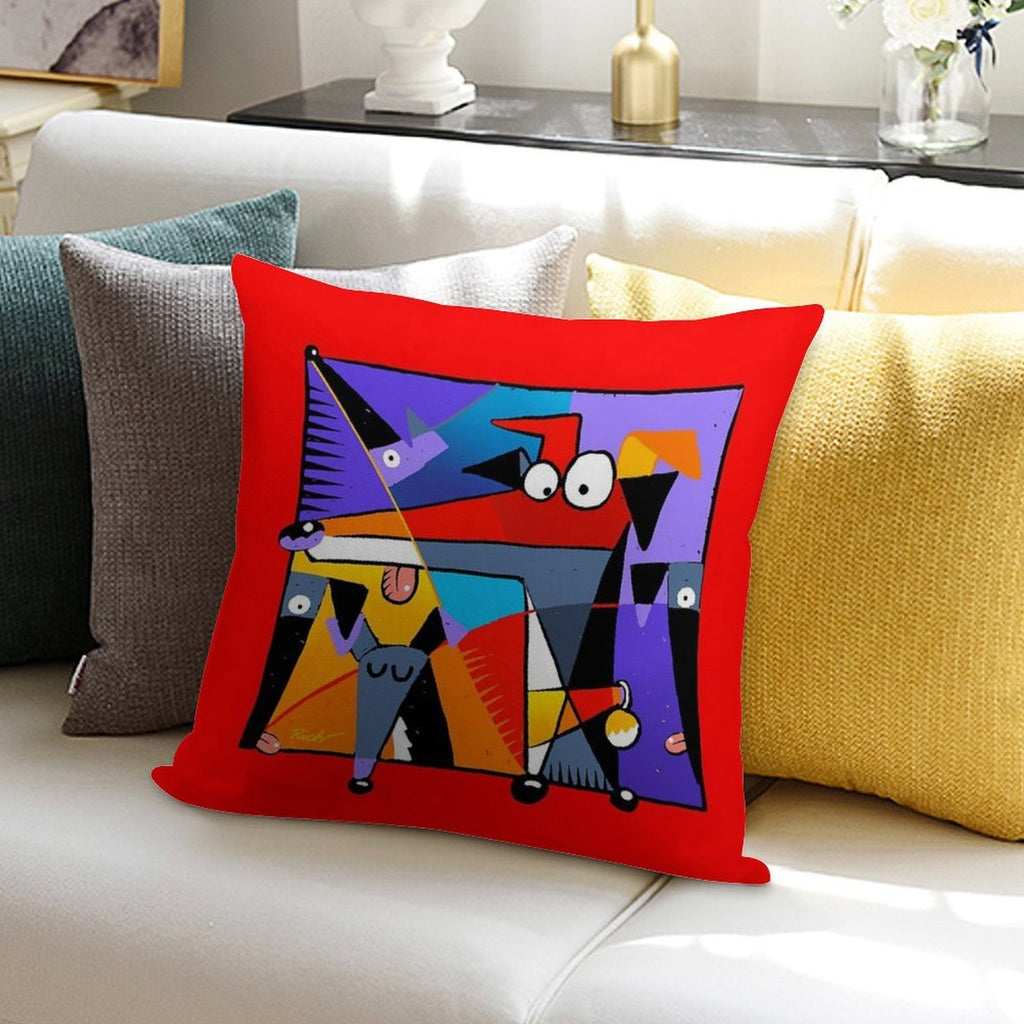 Derpism Soft Short Plush Fabric Throw Pillow