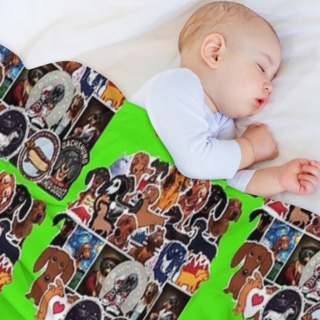 I Love Dachshunds, Collage. Easy Care Throw Blanket