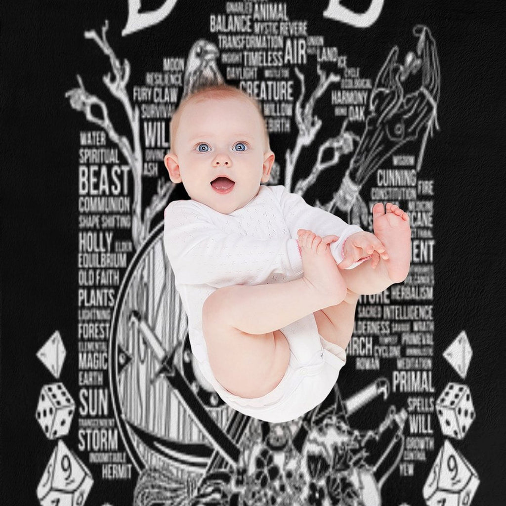 RPG Class Series Druid - White Version Gift-ready Throw Blanket
