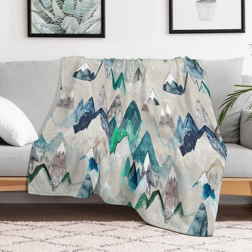 Call of The Mountains (in Evergreen) Compact Throw Blanket