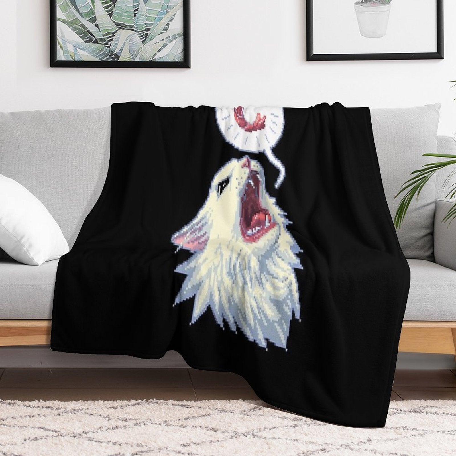 8-bit Shrimpin' Thurston The Cat Wrinkle-free Throw Blanket