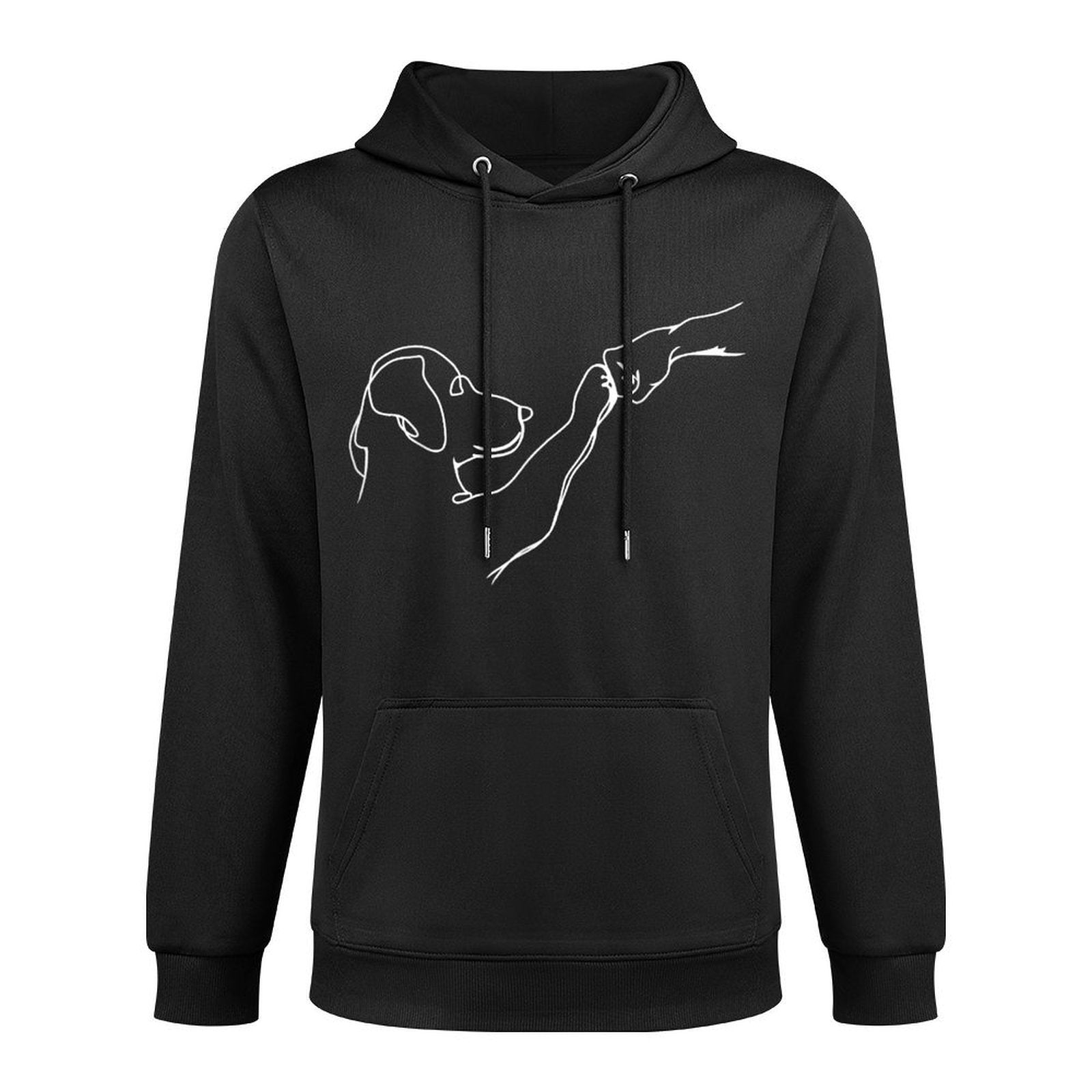 Dog And People Punch Hand Dog Man Friendship Bump Dogs Paw Pilling-Resistant Hoodie