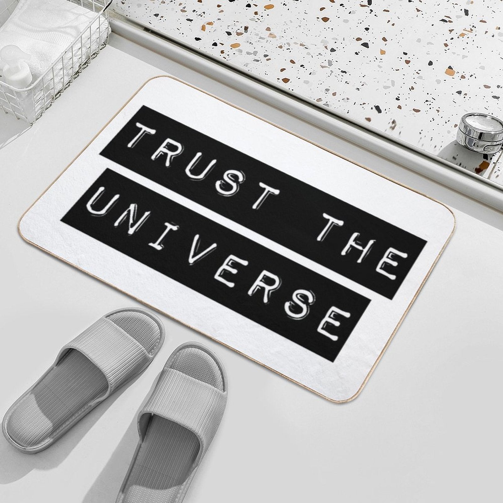 Trust The Universe Minimalistic  Anti-Trip Bath Mat