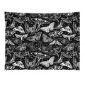Moth Magic on Black Tapestry