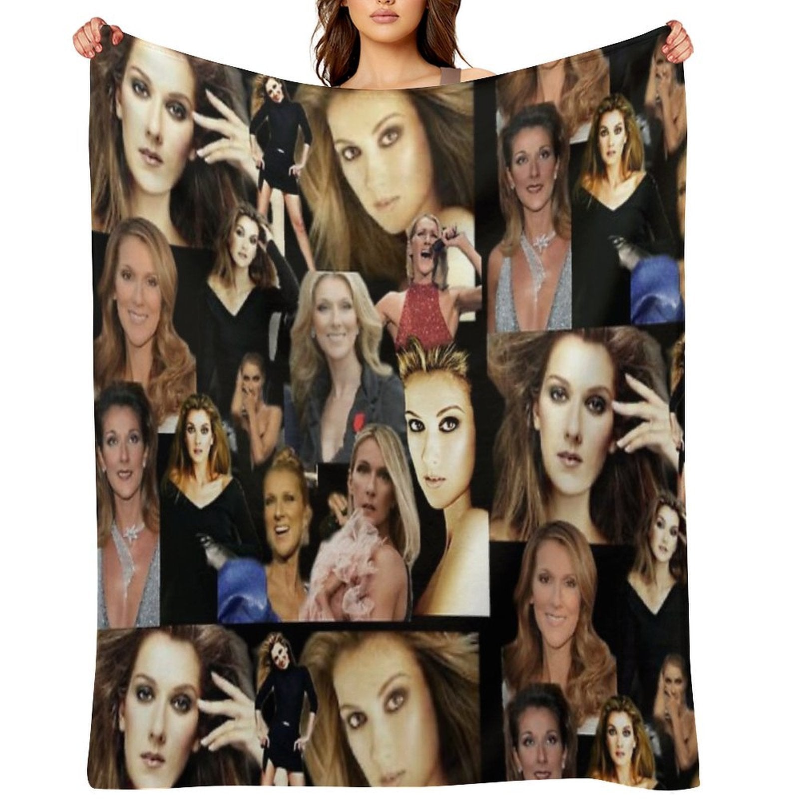 Celine Dion Collage Lightweight Throw Blanket