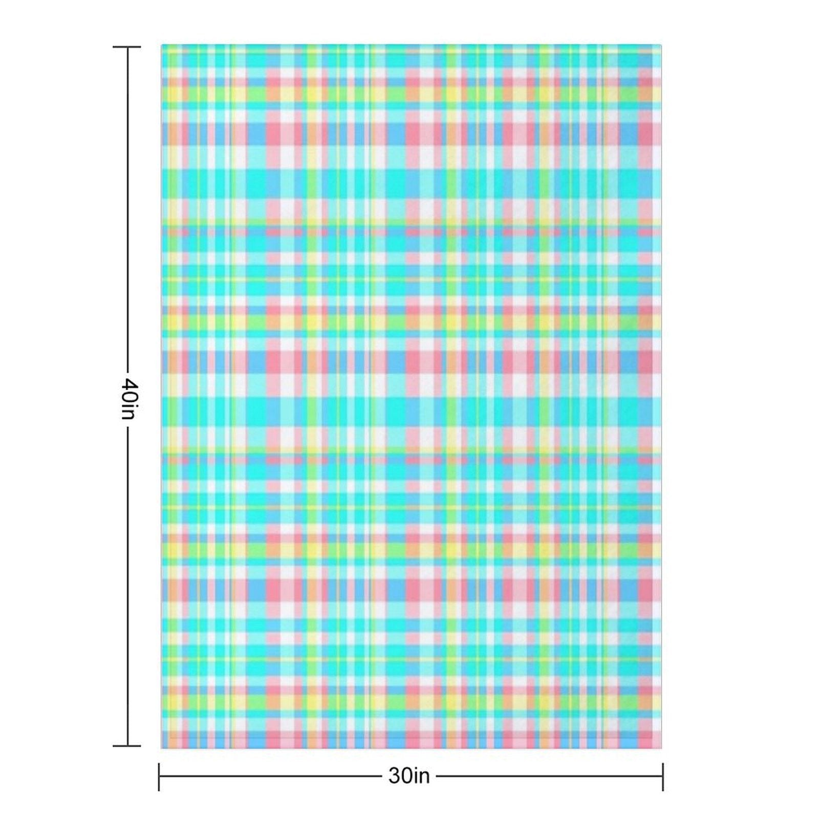 Pastel Aqua Blue Pink Yellow Plaid Spring Preppy Travel-friendly Throw Blanket
