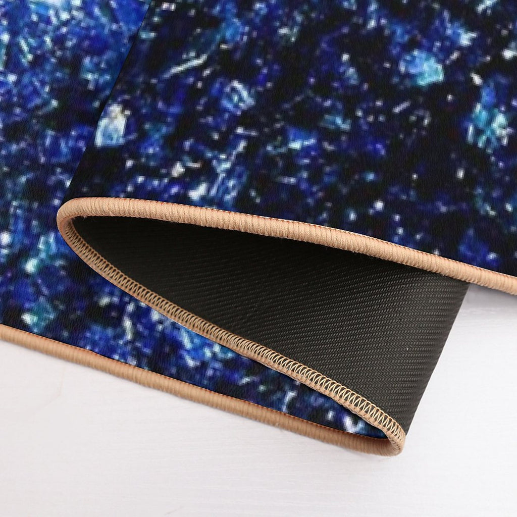 Dark Blue Faux Glitter Sparkles (Photo of Glitter - Not Reflective)  High-Traffic Bath Mat