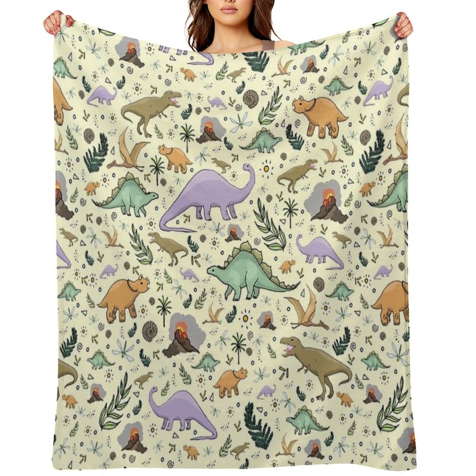 Dinosaurs! Eco-conscious Throw Blanket