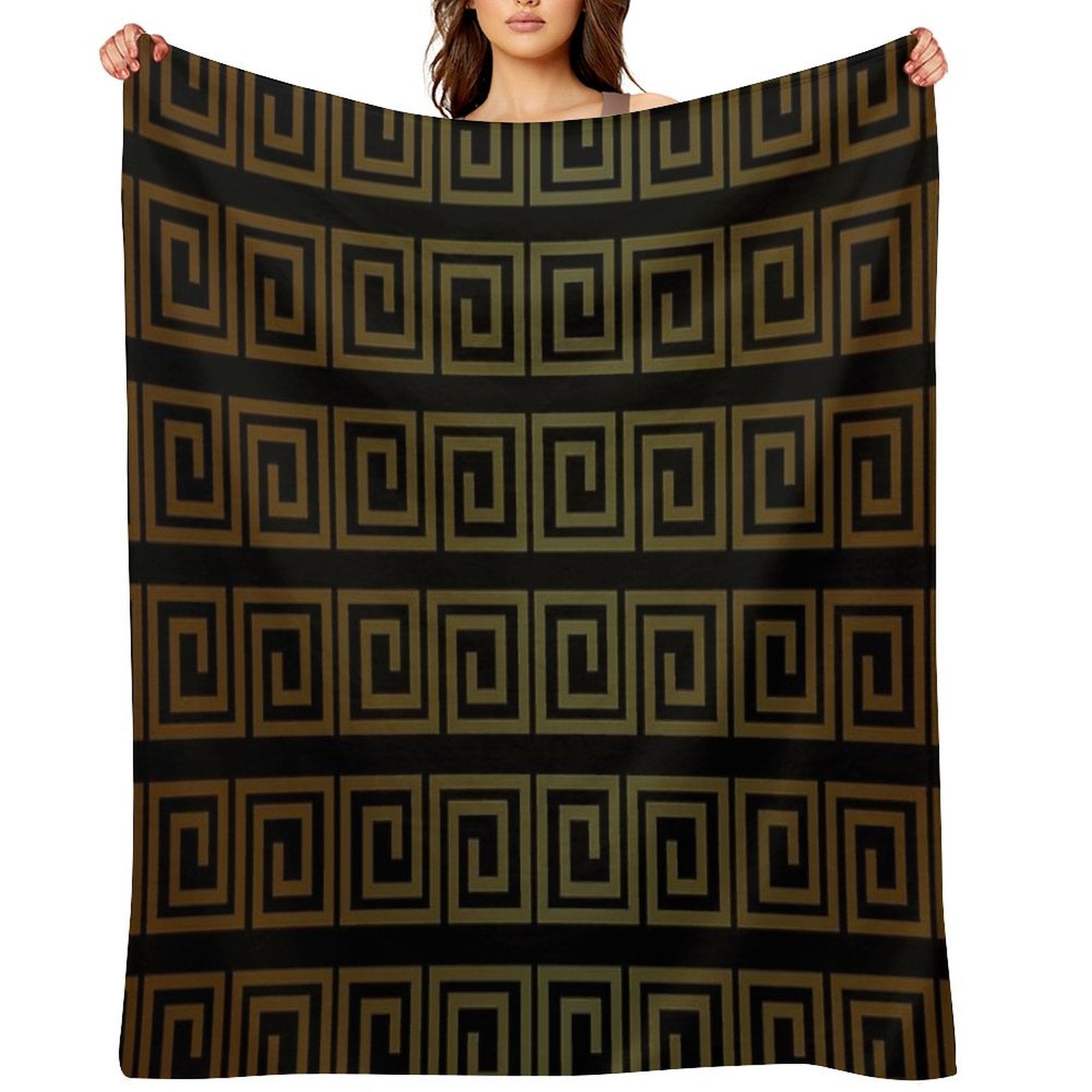 Japanese Geometric Pattern Velvety-soft Throw Blanket