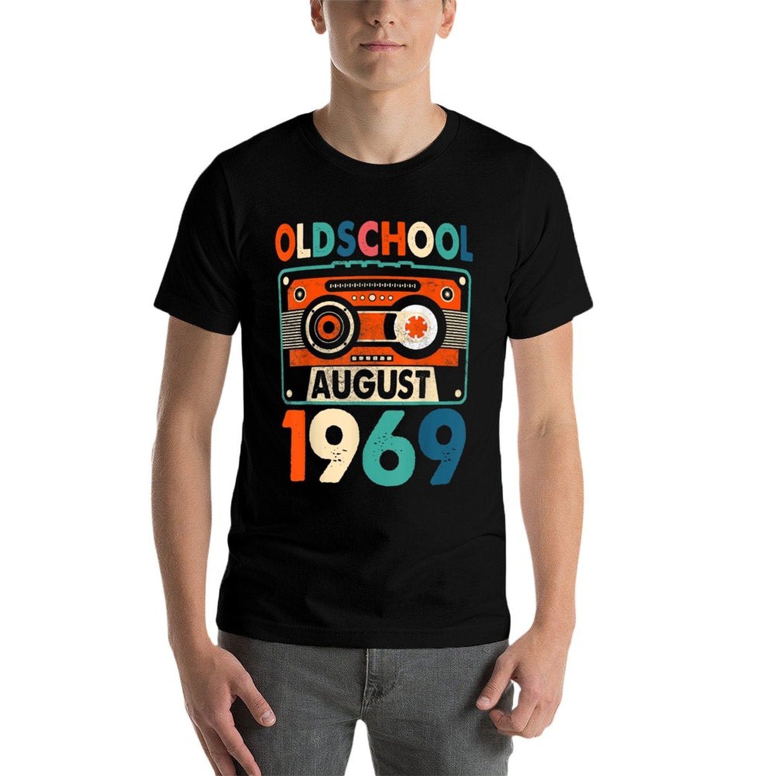 Funny Old School August 1969 50th Birthday  Relaxed-fit T-Shirt