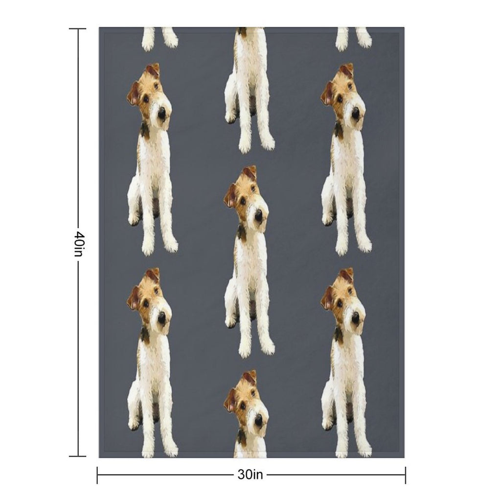 Wire Fox Terrier Head Tilt Eco-conscious Throw Blanket