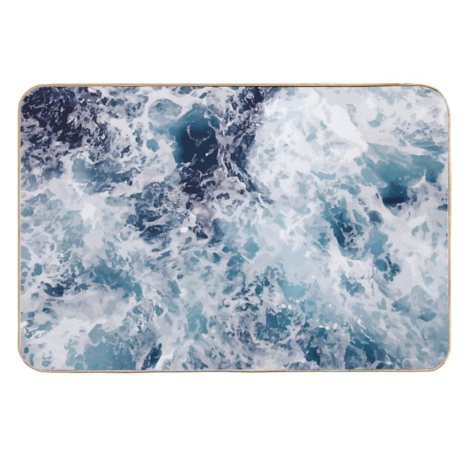Ocean Beach Bathmat for Shower  Stain-Proof Bath Mat