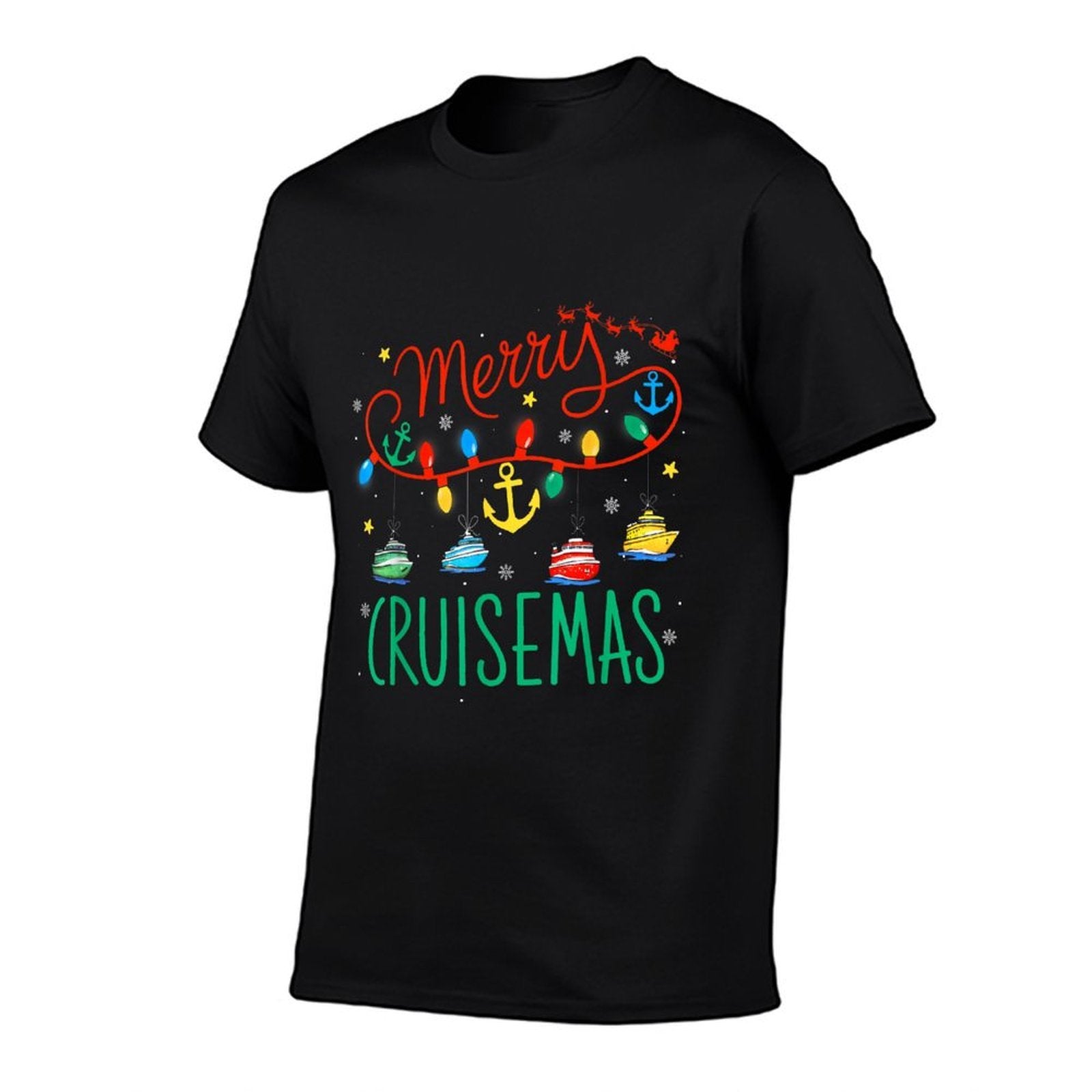 Funny Christmas Family Cruisin Cruise Lover Merry Cruisemas  Oversized Silhouette T-Shirt