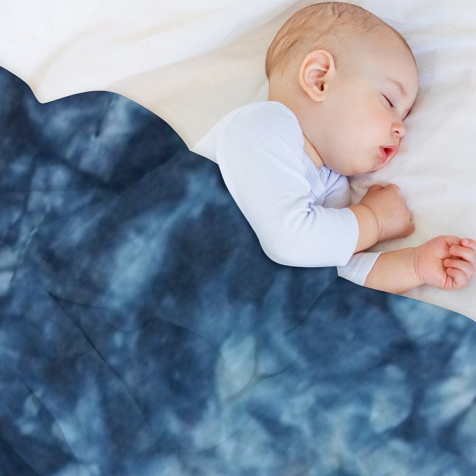 Blue Tie Dye Durable Throw Blanket