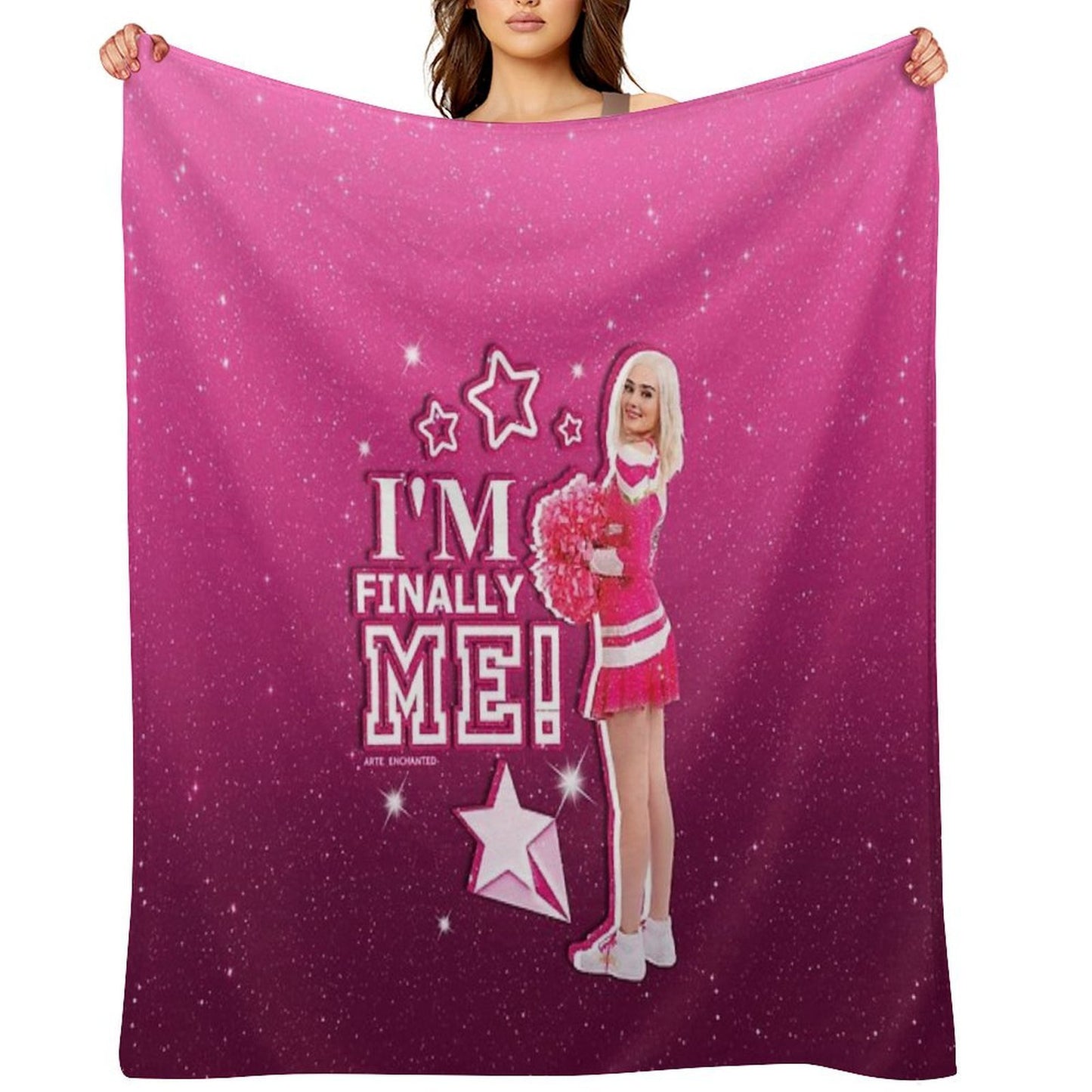 Zombies 3 - Addison I'm Finally Me Pink Glitter Travel-friendly Throw Blanket